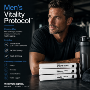 The Mens Vitality Protocol featuring Growth Stack MOTS-C and NAD+ by The Simple Peptide