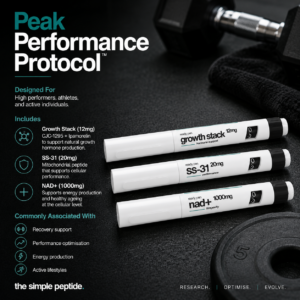 The Peak Performance Protocol featuring Growth Stack, SS-31 and NAD+ by The Simple Peptide
