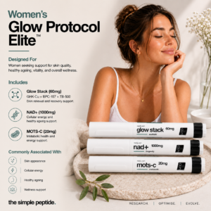 Womens Glow Protocol Elite featuring Glow Stack MOTS-C and NAD+ by The Simple Peptide